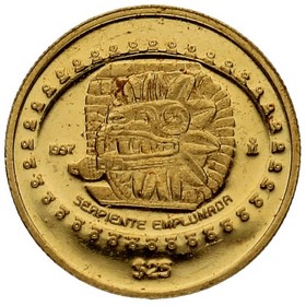 Moneda México 25 Pesos Serpiente Emplumada Oro 1997 7,77 g