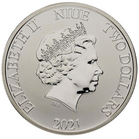 Moneda Niue 2 Dollars Donald & Daisy Plata 2021 1 oz