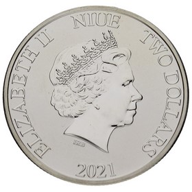 Moneda Niue 2 Dollars Año del buey Plata 2021 1 oz