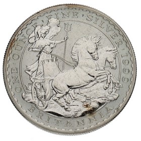 Moneda Reino Unido 2 Pounds Britannia Plata 1999 32,30 g