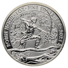 Moneda Reino Unido 2 Pounds Robin Hood Plata 2021 1 oz