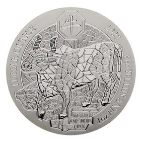 Moneda Ruanda 50 Mirongo Itanu Año del Buey Plata 2021 1 oz