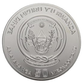 Moneda Ruanda 50 Mirongo Itanu Año del Buey Plata 2021 1 oz