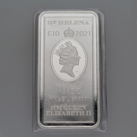 Moneda Santa Elena 10 Pounds Compañía de las Indias Orientales Plata 2021 10 oz