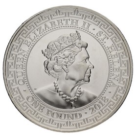 Moneda Santa Elena 1 Round Compañía de las Indias Orientales Plata 2018 1 oz