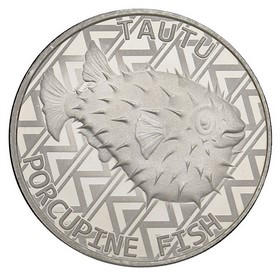Moneda Tokelau 5 Dollars Porcupine Fish Plata 2021 1 oz