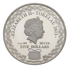 Moneda Tokelau 5 Dollars Porcupine Fish Plata 2021 1 oz