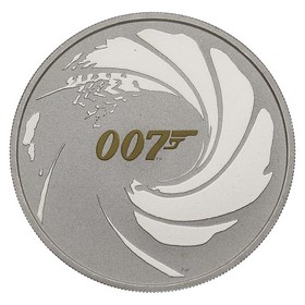 Moneda Tuvalu 1 Dollar 007 James Bond Plata 2021 1 oz
