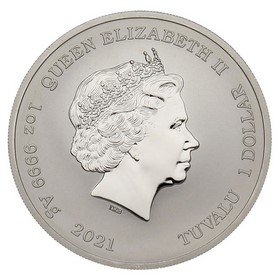 Moneda Tuvalu 1 Dollar 007 James Bond Plata 2021 1 oz