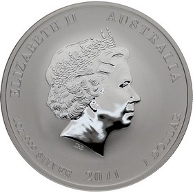 Moneda Australia 1 Dollar Año del Conejo Plata 2011 1 oz