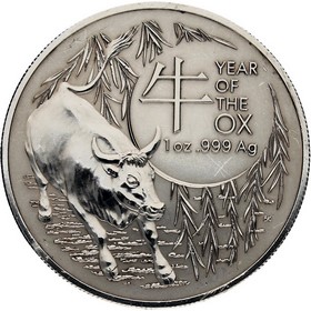 Moneda Australia 1 Dollar Año del Buey Plata 2021 1 oz