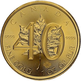 Moneda Canadá 50 Dollars Maple Leaf 40 aniv. Oro 2019 1 oz