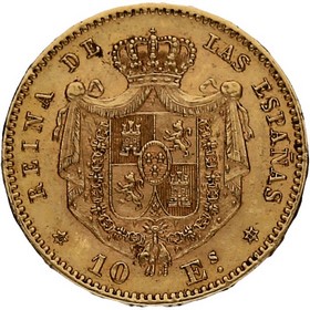 Moneda 10 Escudos Oro 1868 8,36 g