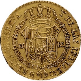 Moneda 80 Reales Oro 1835 Madrid CR 6,74 g