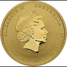 Moneda Australia 50 Dollars Año de la Cabra Oro 2015 1/2 oz