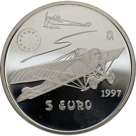 Moneda 5 Euro Aviación Plata 1997 33,52 g