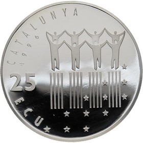Moneda 25 Ecu Catalunya Joan Miró Plata 1996 25,30 g