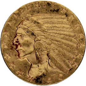 Moneda Estados Unidos 5 Dollars indian Head Oro 1910 8,36 g