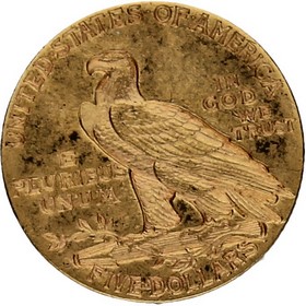 Moneda Estados Unidos 5 Dollars indian Head Oro 1910 8,36 g