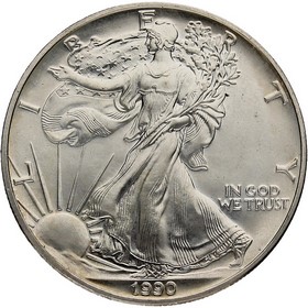 Moneda Estados Unidos 1 Dollar American Eagle Plata 1990 1 oz