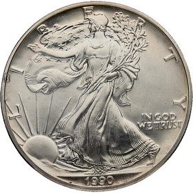 Moneda Estados Unidos 1 Dollar American Eagle Plata 1990 1 oz