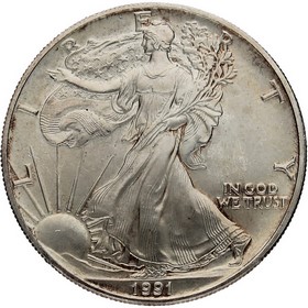 Moneda Estados Unidos 1 Dollar American Eagle Plata 1991 1 oz