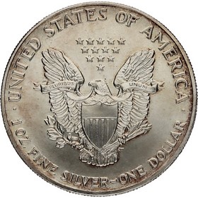 Moneda Estados Unidos 1 Dollar American Eagle Plata 1991 1 oz