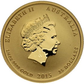 Moneda Australia 25 Dollars Año de la Cabra Oro 2015 1/4 oz