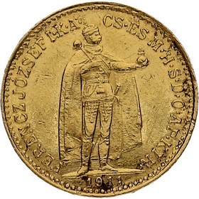 Moneda Hungría 10 Coronas Oro 1911 3,38 g