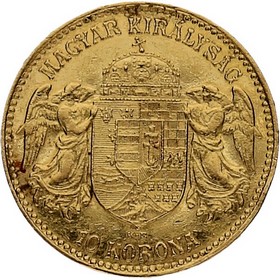 Moneda Hungría 10 Coronas Oro 1911 3,38 g