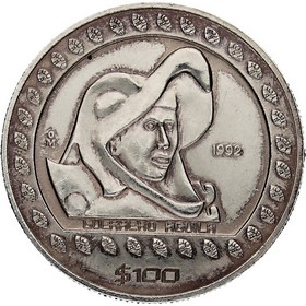 Moneda México 100 Pesos Guerrero Aguila Plata 1992 1 oz