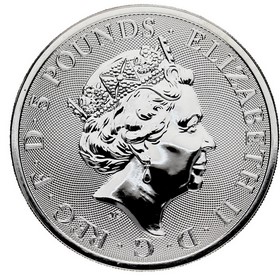 Moneda Reino Unido 5 Pounds White Greyhound of Richmond Plata 2021 2 oz