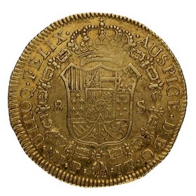 Moneda Colombia 8 Escudos Oro 1808 Popayan JF 27,06 g
