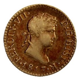 Moneda 1/2 Escudo Oro 1817 Madrid GJ 1,69 g