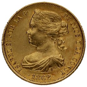 Moneda 100 Reales Oro 1862 8,33 g