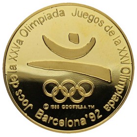 Medalla española Olimpiadas Barcelona 1992 Estadi Olimpic Oro 1988 17,42 g