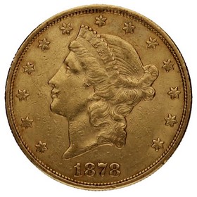 Moneda Estados Unidos 20 Dollars Double Eagle Liberty Oro 1878 33,38 g