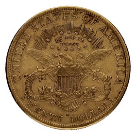 Moneda Estados Unidos 20 Dollars Double Eagle Liberty Oro 1890 33,34 g