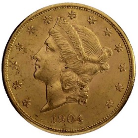Moneda Estados Unidos 20 Dollars Double Eagle Liberty Oro 1904 33,43 g