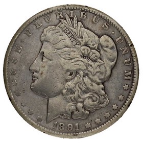 Moneda Estados Unidos 1 Dollar Morgan Dollar Plata 1891 26,42 g