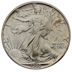 Moneda Estados Unidos 1 Dollar American Eagle Plata 1990 1 oz