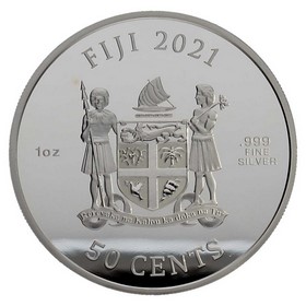 Moneda Fiji 50 Cents Street Fighter II Plata 2021 1 oz