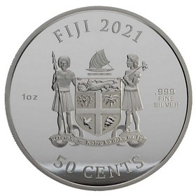 Moneda Fiji 50 Cents Street Fighter II Plata 2021 1 oz