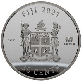 Moneda Fiji 50 Cents Street Fighter II Plata 2021 1 oz