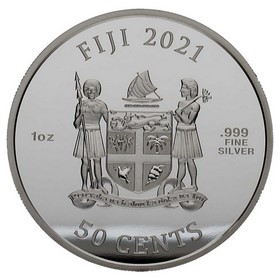 Moneda Fiji 50 Cents Street Fighter II Plata 2021 1 oz