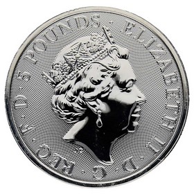 Moneda Reino Unido 5 Pounds Halcón de los Plantagenets Plata 2019 2 oz