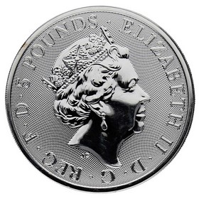 Moneda Reino Unido 5 Pounds White Greyhound of Richmond Plata 2021 2 oz