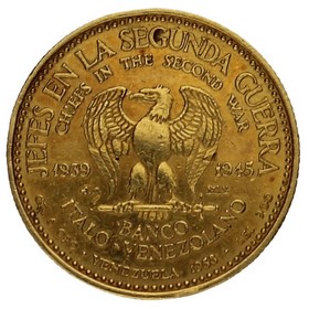 Medalla Venezuela Jefes 2ª Guerra Mundial Mussolini 1958 6 g