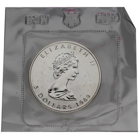 Moneda Canadá 5 Dollars Maple Leaf Plata 1989 1oz