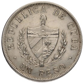 Moneda Cuba 1 Peso Plata 1932 26,71g